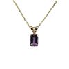 Image 1 : 14KT YELLOW GOLD NATURAL AMETHYST PENDANT WITH GOLD PLATED STERLING SILVER CHAIN, RETAIL $400.00.