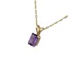 Image 2 : 14KT YELLOW GOLD NATURAL AMETHYST PENDANT WITH GOLD PLATED STERLING SILVER CHAIN, RETAIL $400.00.