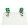 Image 1 : STERLING SILVER NATURAL GREEN ONYX (2CT) WITH CZ (0.25CT) EARRINGS, W/A $380.00.