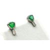 Image 2 : STERLING SILVER NATURAL GREEN ONYX (2CT) WITH CZ (0.25CT) EARRINGS, W/A $380.00.