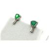 Image 4 : STERLING SILVER NATURAL GREEN ONYX (2CT) WITH CZ (0.25CT) EARRINGS, W/A $380.00.
