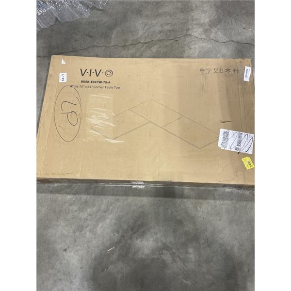 VIVO WHITE 75"X63" CORNER TABLE TOP