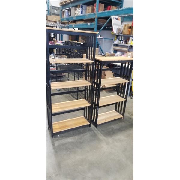2 BOOK SHELVES - 27.5" WIDE BY 64" AND 49" TALL