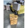 Image 1 : PINE 3 DRAWER ENDTABLE AND TABLE LAMP