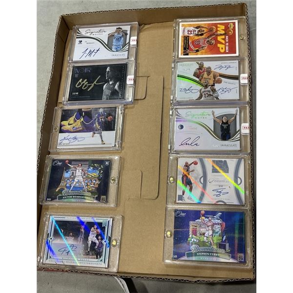 UNAUTHENTIC TRAY OF SPORTS CARDS
