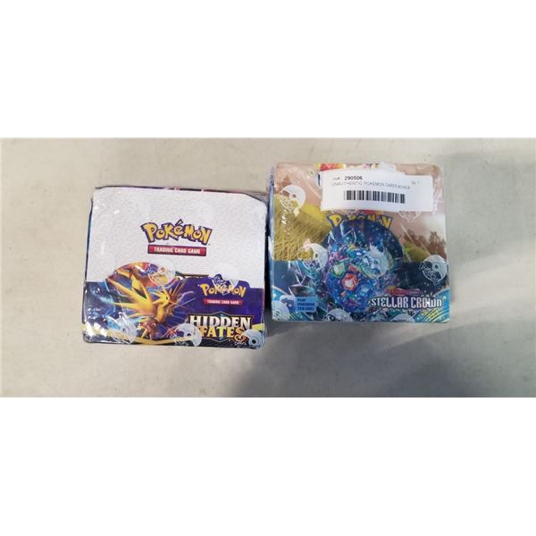 UNAUTHENTIC POKEMON CARDS BOXES HIDDEN FATES AND STELLA CROWN