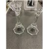 Image 2 : CRYSTAL BASKET, 2 CRYSTAL CANDLE HOLDERS, AND CRYSTAL PICTURE FRAME