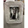 Image 4 : CRYSTAL BASKET, 2 CRYSTAL CANDLE HOLDERS, AND CRYSTAL PICTURE FRAME