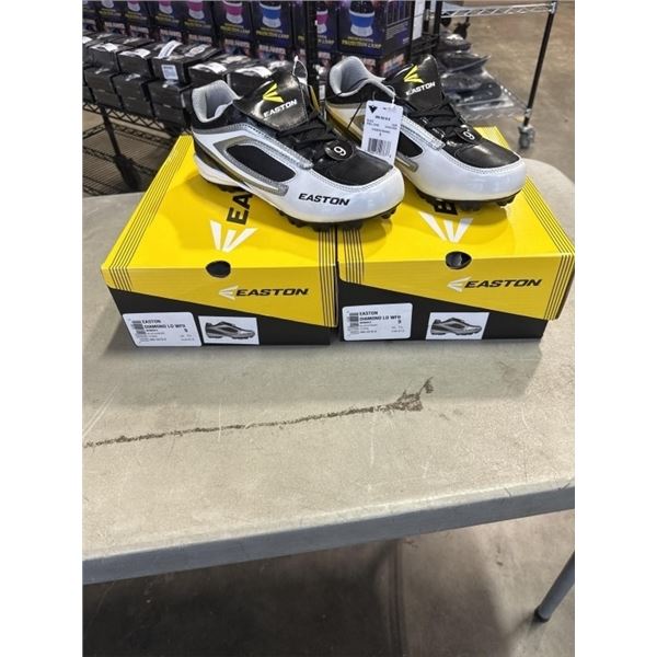 2 NEW PAIRS OF EASTON DIAMOND LO WFII BASEBALL CLEATS SIZE WOMENS 9 / MENS 8 BLACK