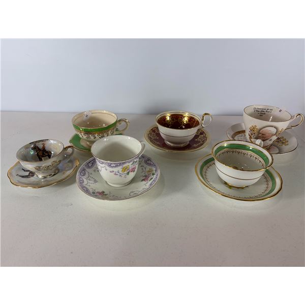12 Pc Mixed Teacup & Saucer Assortment  Aynsley, Royal Stafford, Heritage Collection & Japanese Lust