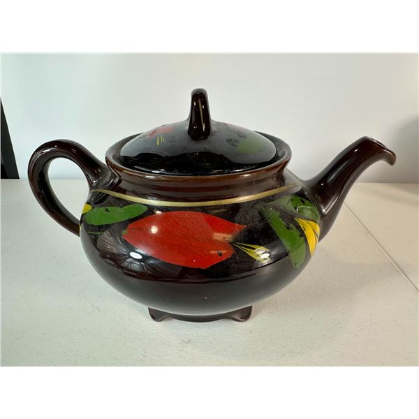 Brown Glaze Floral Teapot – 1 Piece