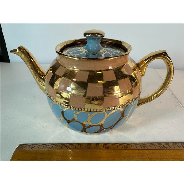 Sadler Cube Teapot Blue & Gold – 1 Piece