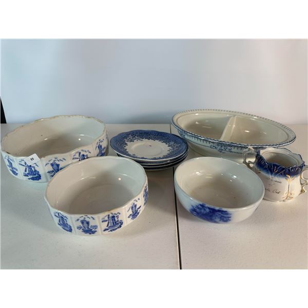 Assorted Blue & White Serveware – Group Lot