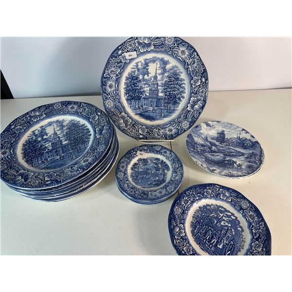 Liberty Blue Assorted Plates – Mixed Group