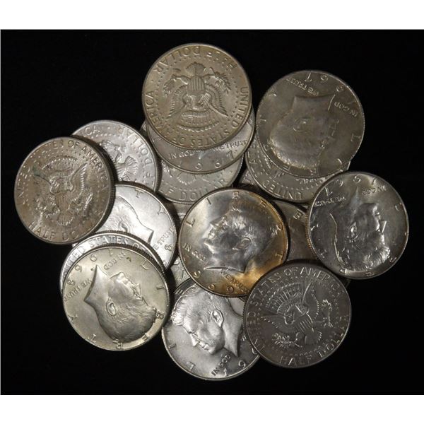 (20) 40% SILVER KENNEDY HALF DOLLARS