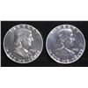 Image 1 : (2) 90% SILVER 1961 FRANKLIN HALF DOLLARS PROOF BU