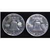 Image 2 : (2) 90% SILVER 1961 FRANKLIN HALF DOLLARS PROOF BU