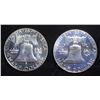 Image 2 : (2) 90% SILVER 1963 FRANKLIN HALF DOLLARS PROOF BU