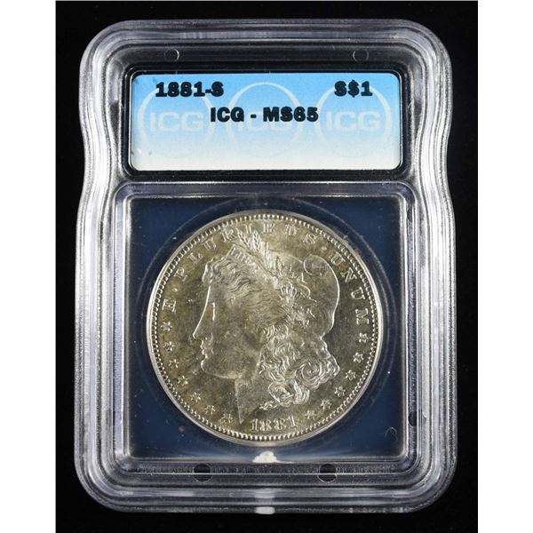1881-S MORGAN DOLLAR ICG MS65