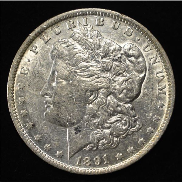 1891-O MORGAN DOLLAR AU