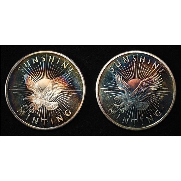 (2) SUNSHINE MINTING .5 OZ .999 SILVER ROUNDS