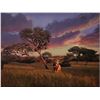 Image 1 : JACOB CORRIE: Original Oil on Canvas of a Lion on the African Savanna