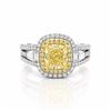 Image 1 : BARANOF JEWELERS: Natural Yellow Diamond Ring Set in 18K White Gold