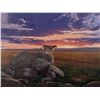 Image 1 : JACOB CORRIE: Original Oil on Canvas Profile of a Cheetah Overlooking an African Horizon
