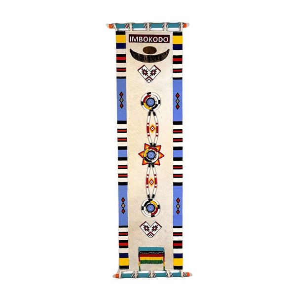 VUKARI: "Imbokodo" - Beautiful Nguni Cowhide Wall Decor with Traditional Zulu Beadwork