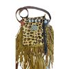 Image 1 : MARK & CAROL LITTLE: Fringed Leopard Print Hobo Bag with Concho Bracelet