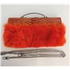 Image 1 : CANDY WOOLLEY EXOTIC HANDBAGS: Python Skin and Rabbit Fur Top-Handle Bag