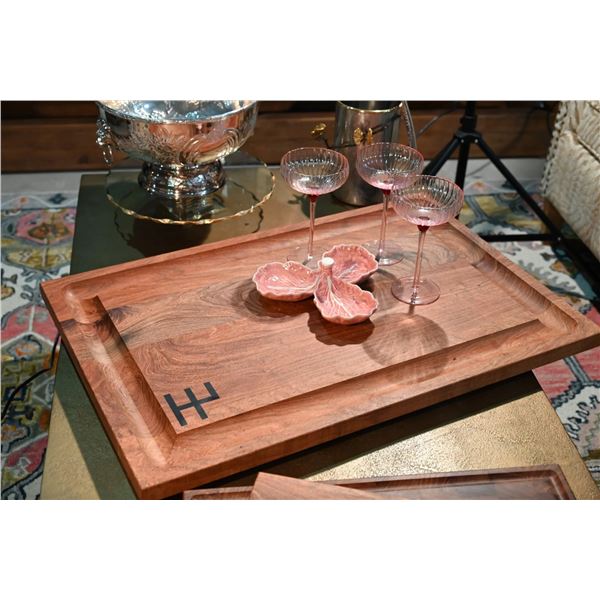H. YTURRIA RANCH: Handmade Mesquite Carving Board with Ranch Brand