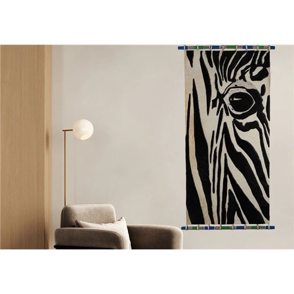 VUKARI: "Eyes of the Wilds" - Unique Zebra Wall Decor Crafted from Nguni Cowhide