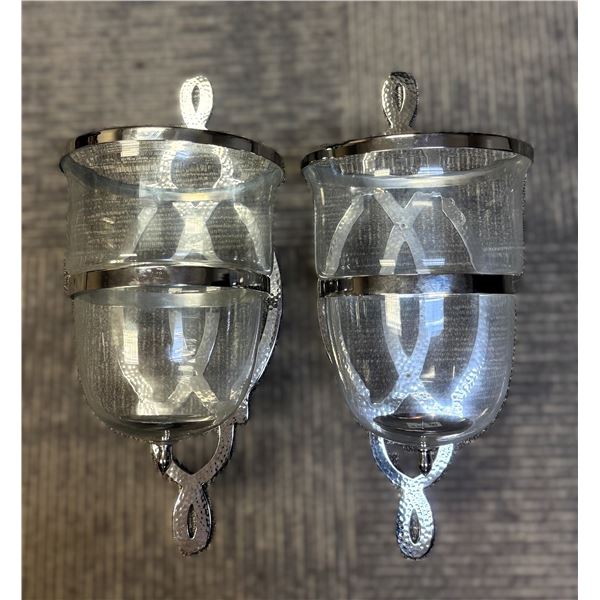 LL COMMITTEE:  Pair of Oversized Hurricanes in Wall Mount Frames