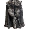 Image 1 : HOLLOWAY FURS: Silver Burst Ladies Leather Jacket with Silver Fox Trim