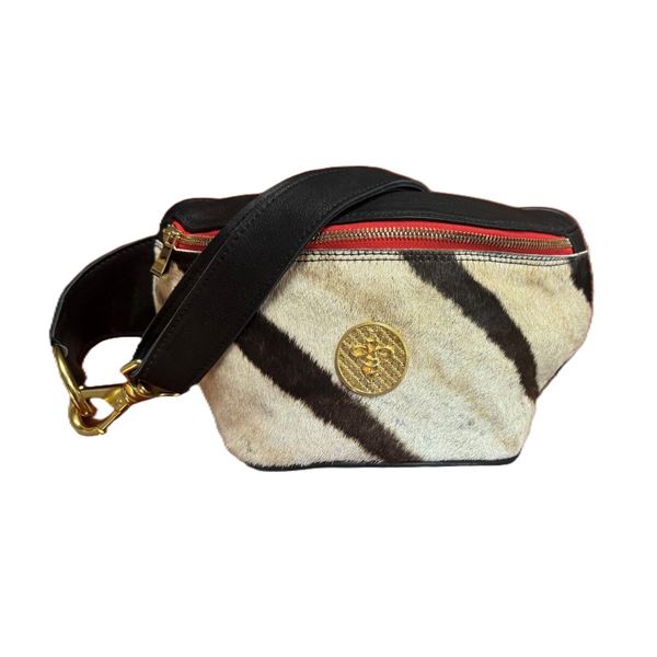 FEDHA NYUKI: Zebra Belted Pack with Leather Backing