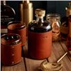 Image 1 : CLAYTON & CRUME: Leather Decanter and Matching Rocks Glasses