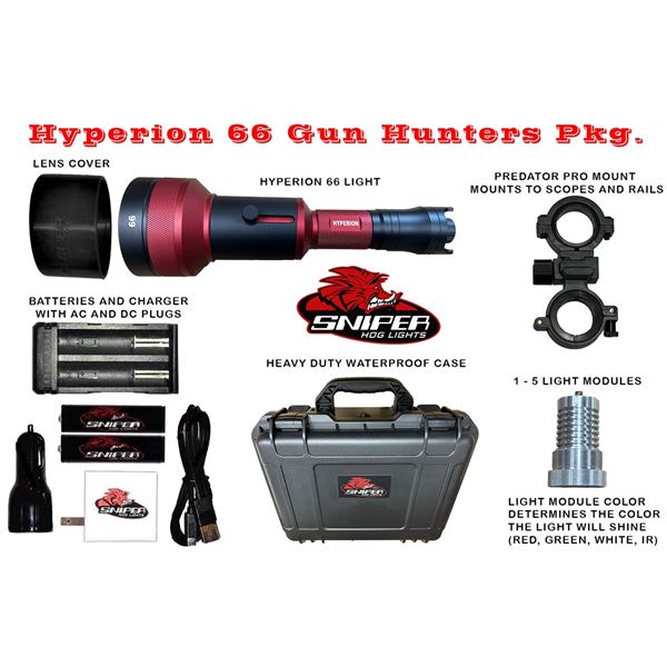 SNIPER HOG LIGHTS: Hyperion 66 Gun Hunters Package with 3 Colors (Red, Green, White)