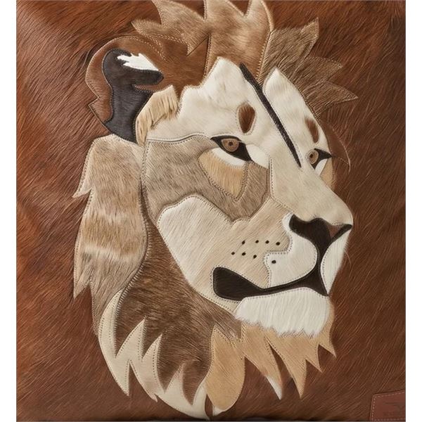 VUKARI: One-of-a-Kind African Lion Rug Crafted from Nguni Cowhide