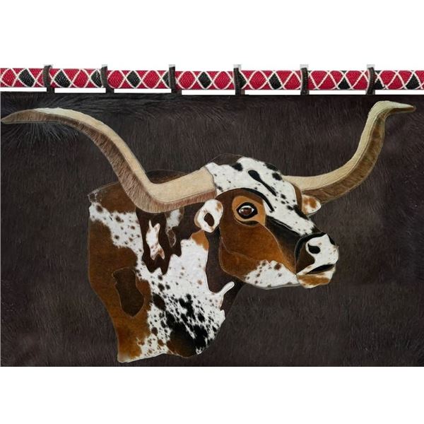 VUKARI: Texas Longhorn Wall Decor Handcrafted from African Nguni Cowhide