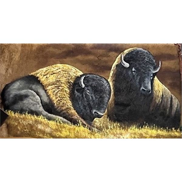 (NEW!) CATTLE CARTEL: Hand Painted Buffalo Art Cowhide