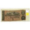 Image 1 : Confederate States of America 1864 $5 note. This is a real note. Good Plus.