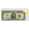 Image 1 : U.S. 1963A $5 * Replacement Note. Abraham Lincoln. Red Seal. Star Replacement note. VF.