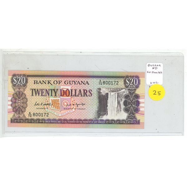 Guyana. Bank of Guyana. ND. $20. Uncirculated.