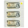 Image 1 : Set of 3 Consecutive Serial Number 1973 $1 notes. Crow-Bouey signatures. AMZ Prefix. Serial Numbers 