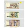 Image 1 : Set of 3 Central Bank of Brazil Overprinted notes. Includes 50 Cruzeiros, 500 Cruzeiros and 1 Cruzad