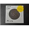 Image 1 : Province of Canada. 1857 Half Penny Pre-Confederation Token. St-George slaying Dragon. PC-5D. VF.