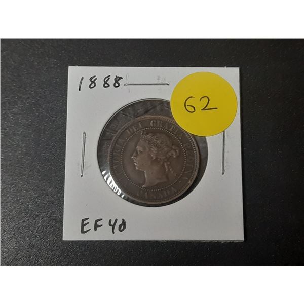 1888 Canadian Victorian Large Cent. EF40.