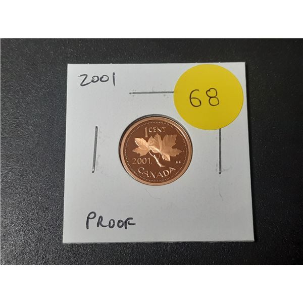 2001 Canadian Small Cent. Proof with Ultra Heavy Cameo.