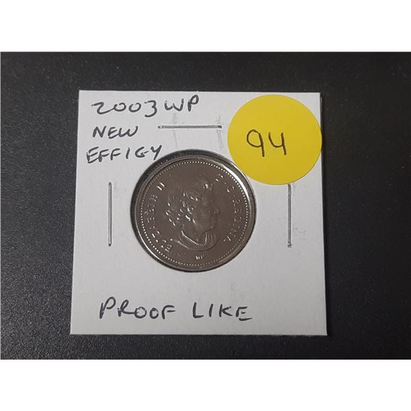 2003 WP New Effigy Canadian 25 Cents. Proof Like.